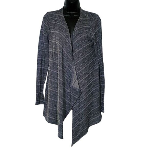 Volcom Gray Striped Open-Front Cardigan‎ Sweater M - Picture 1 of 6